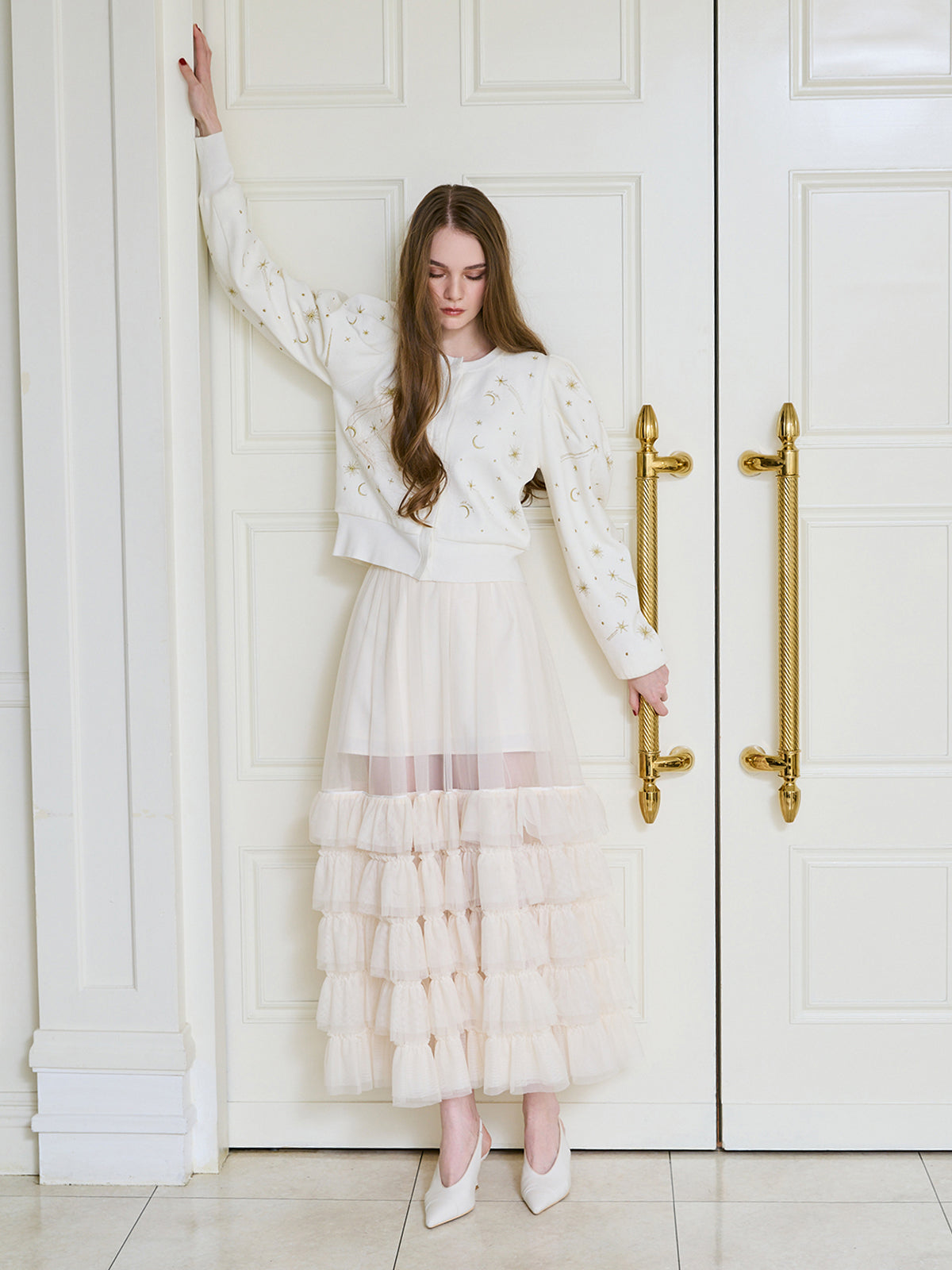 MODEL:175cm／COLOR:WHITE／SIZE:36