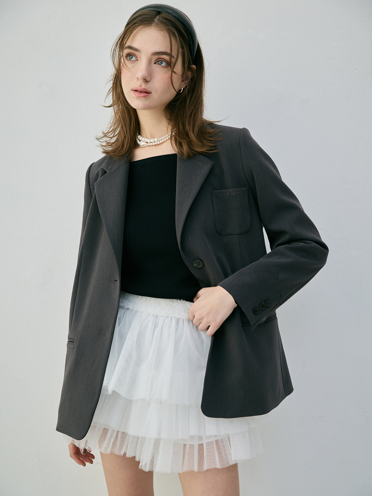 チュールミニスカート