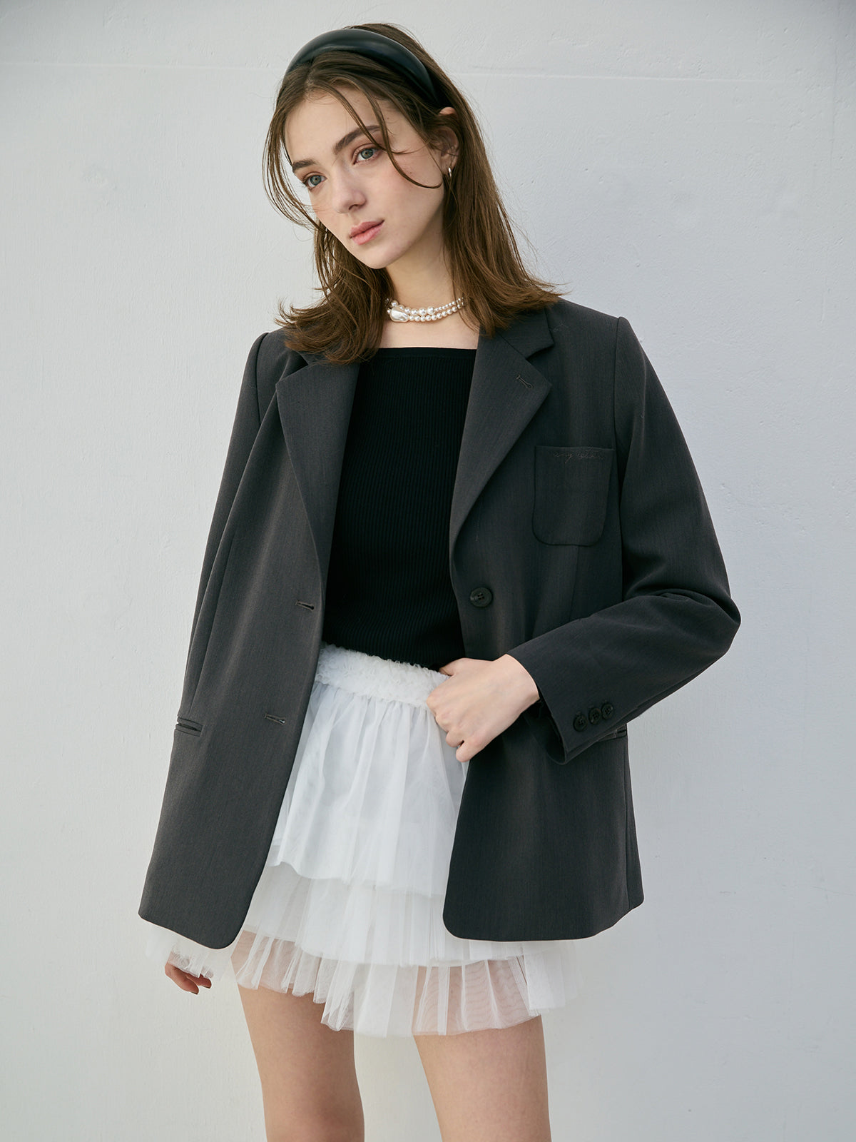 チュールミニスカート