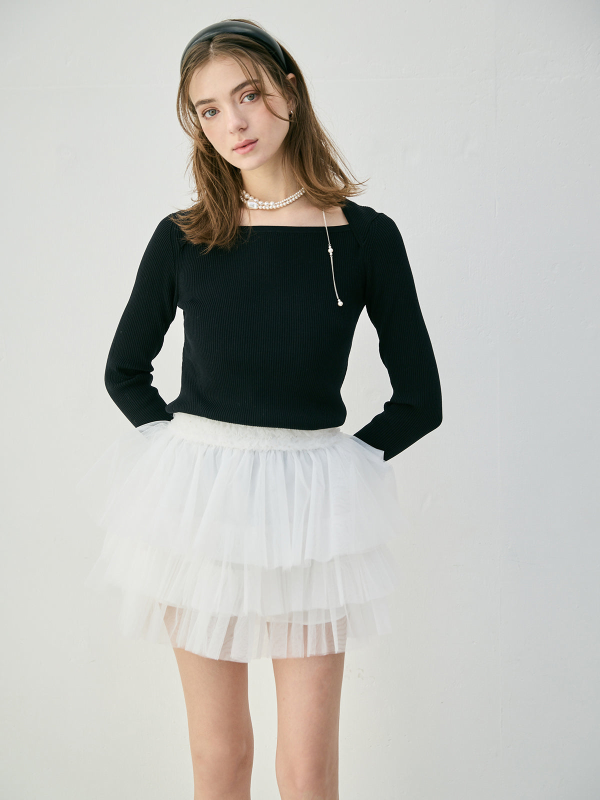 チュールミニスカート