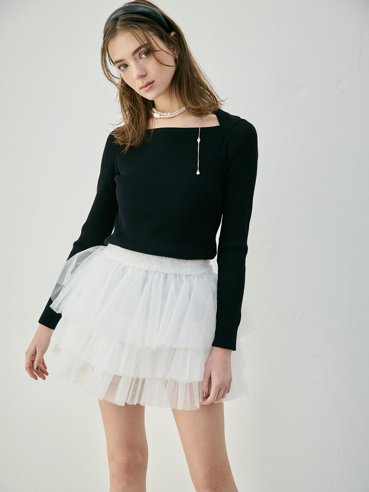 チュールミニスカート