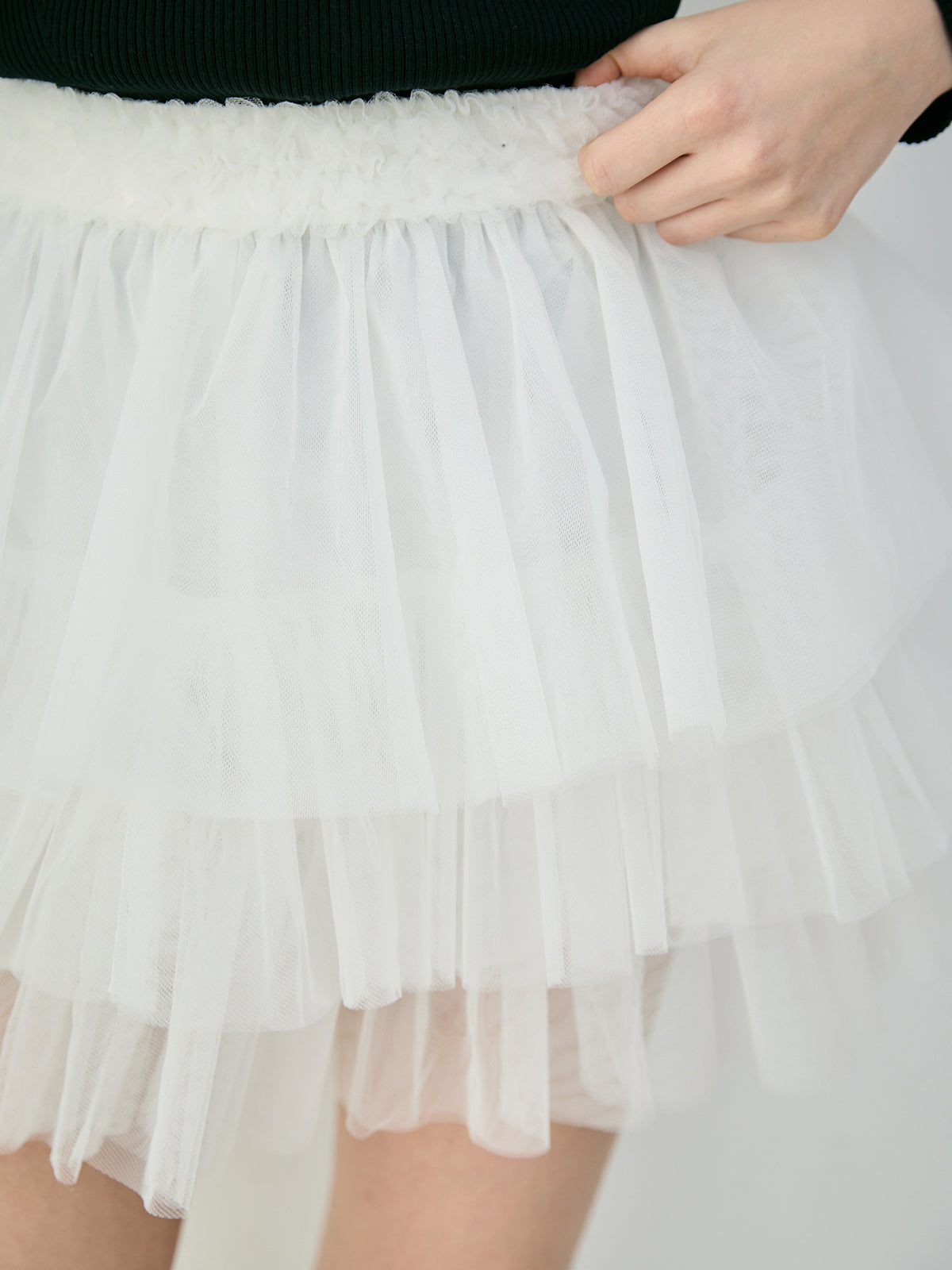 チュールミニスカート