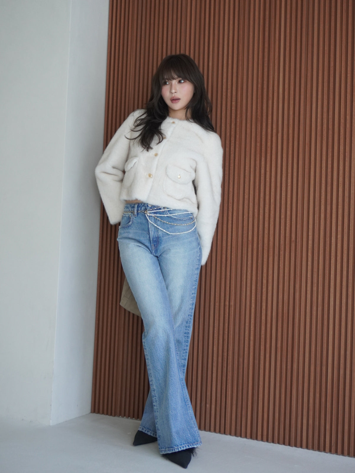 MODEL:169cm／COLOR:LIGHT BLUE／SIZE:23