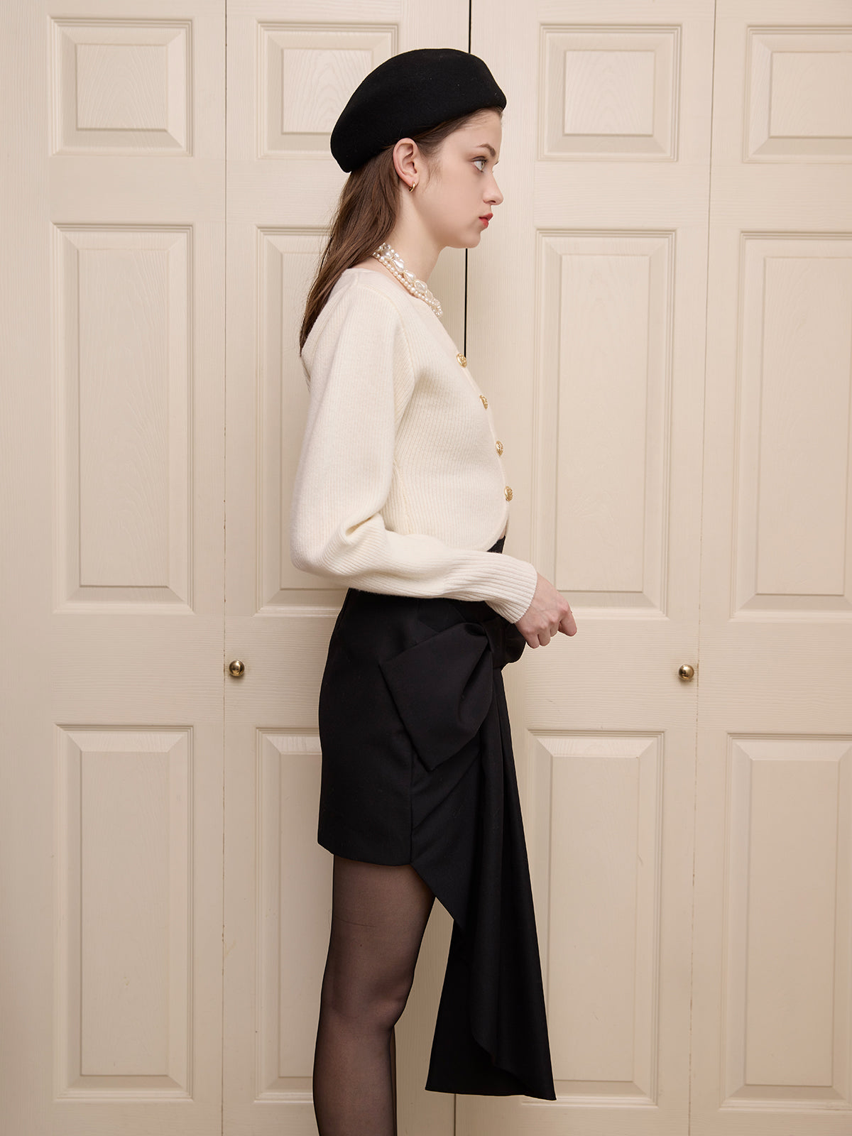 フロントリボンミニスカート