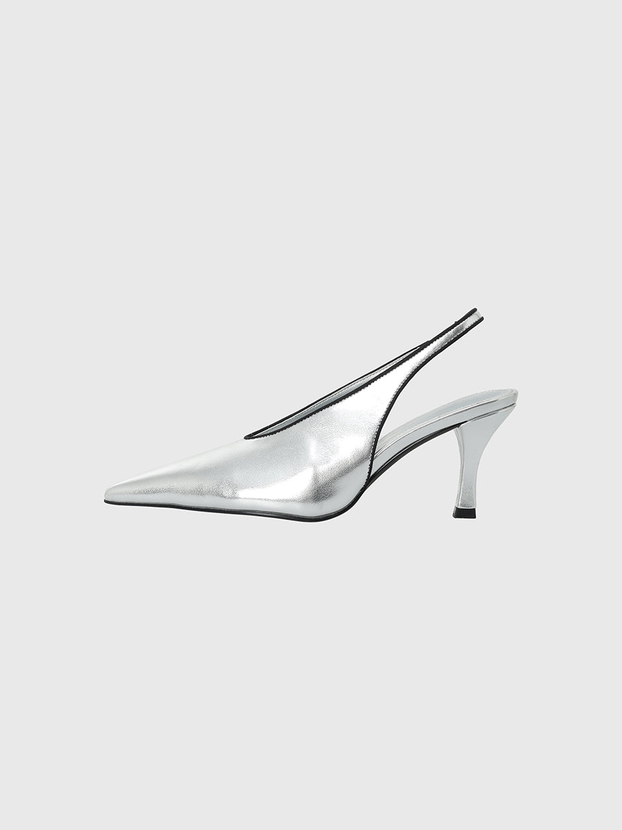 パイピングスリングバックパンプス