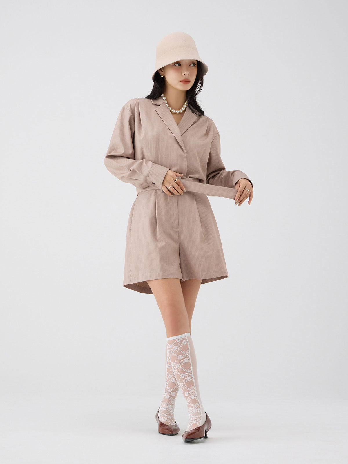 テーラードシャツロンパース