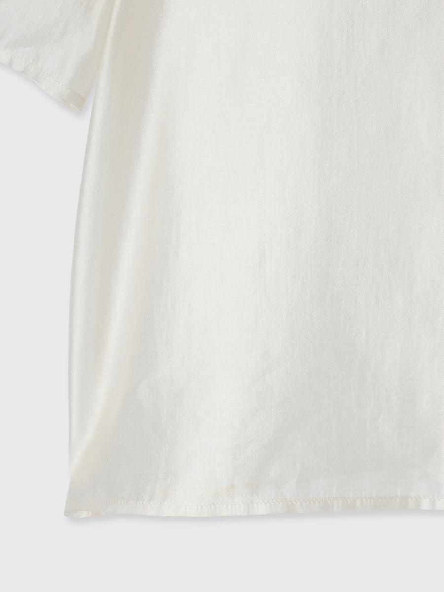 オープンカラーシアーシャツ