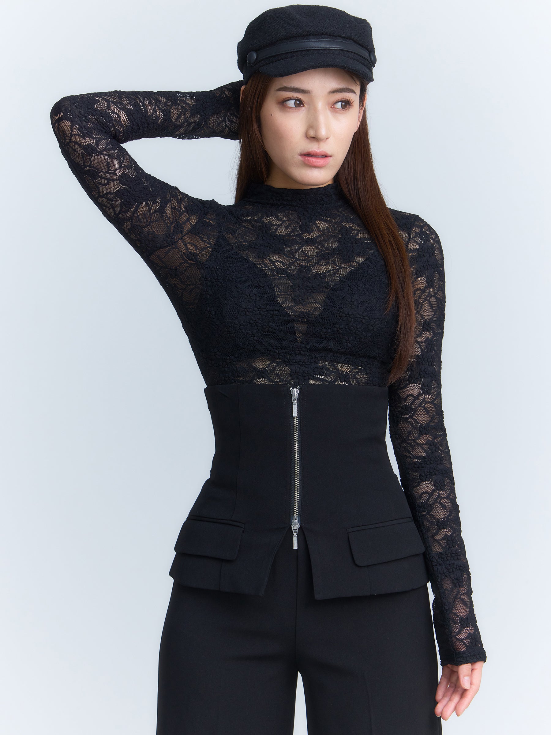 バックオープンプランジブラキャミソール