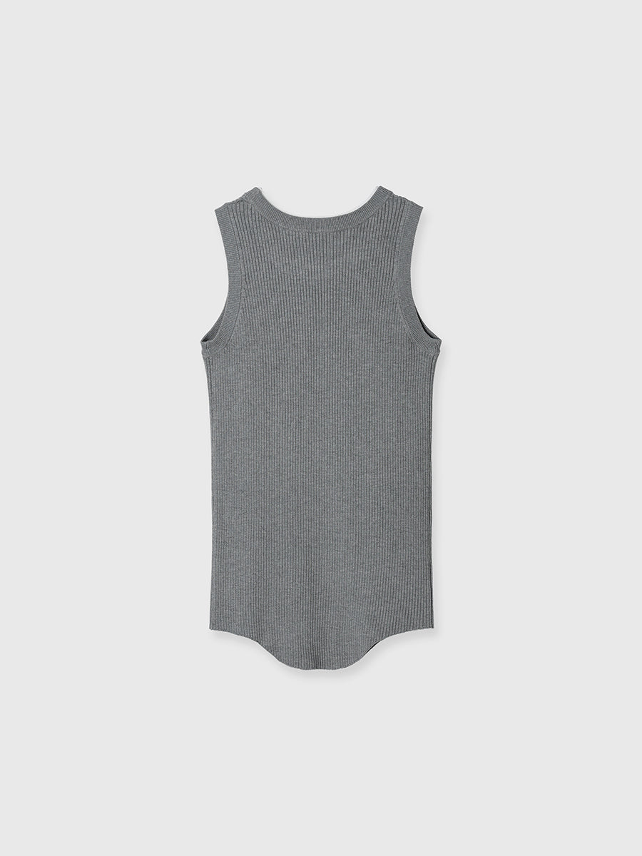ダブルカラーリブニットタンク