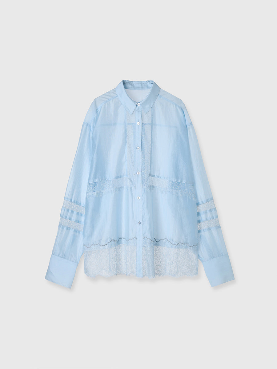 レースコンビシアーシャツ