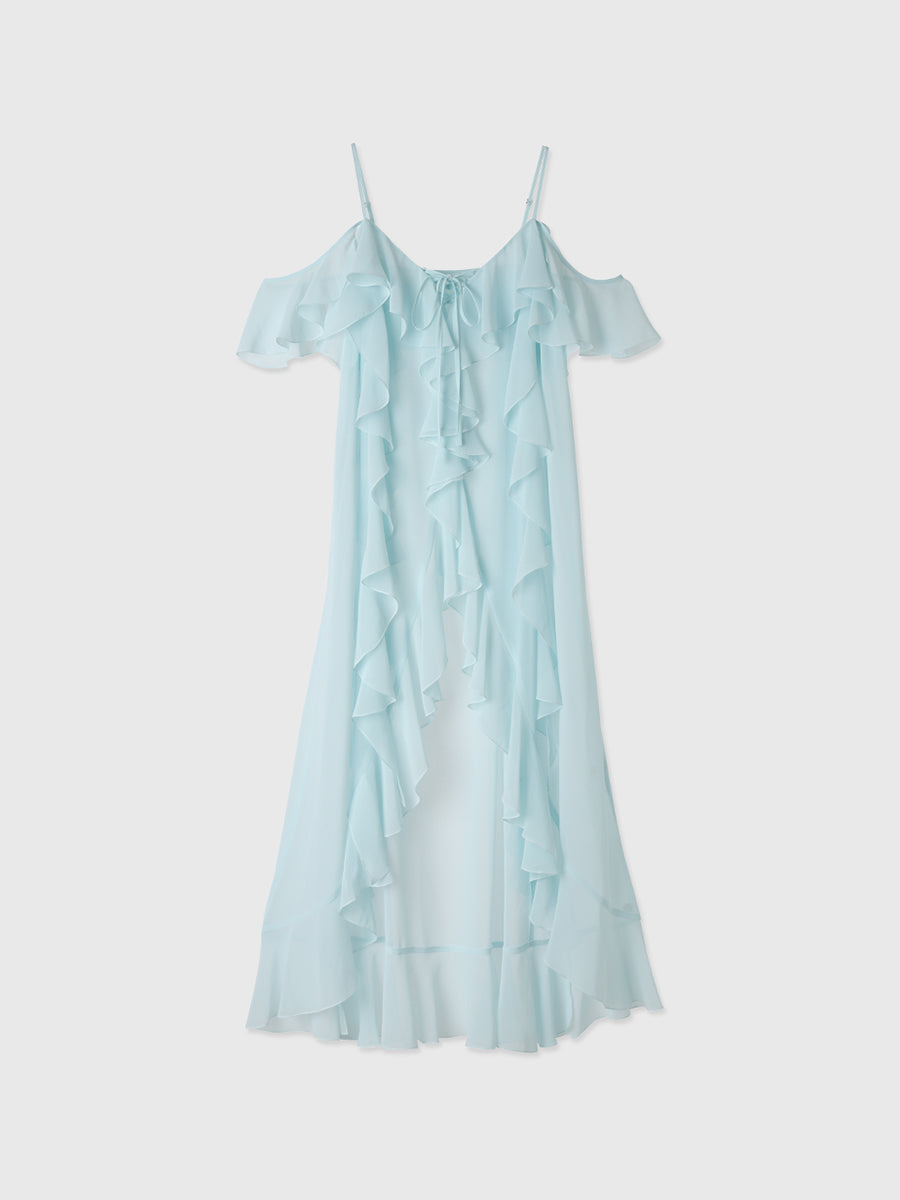 ラッフルキャミロングブラウス