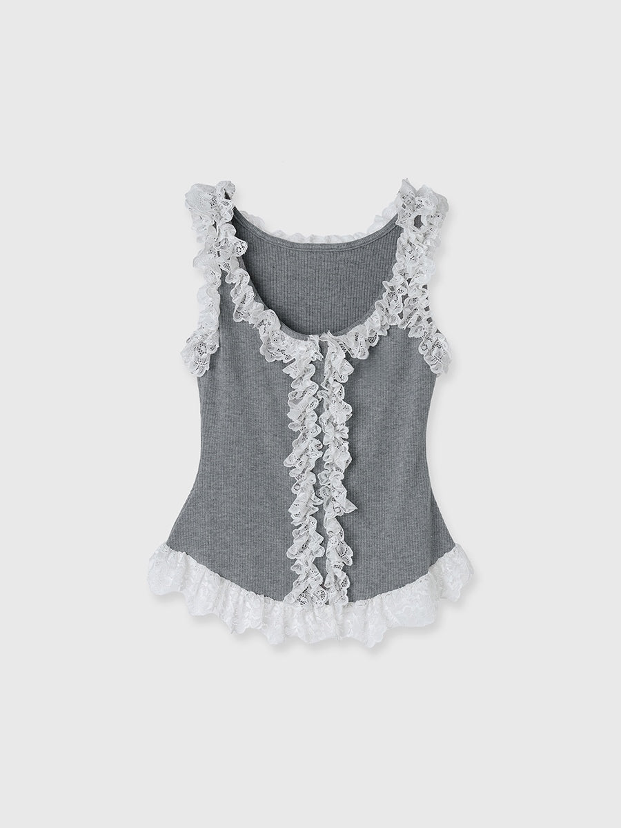 eimy istoire レースドッキングカットタンクトップ レースドッキングカットタンクトップ