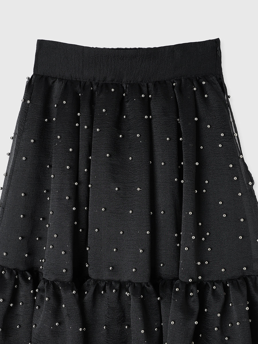 パールスタッズフレアスカート