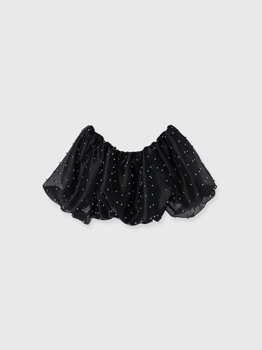 パールスタッズオフショルブラウス