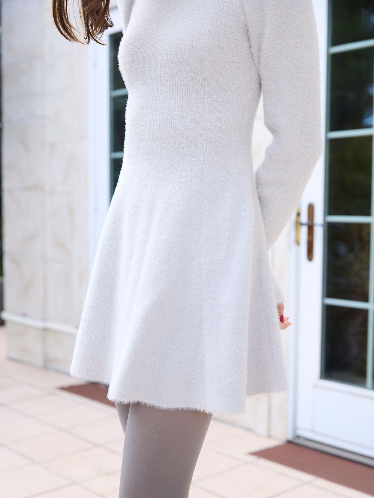 ラメシャギーニットミニワンピース