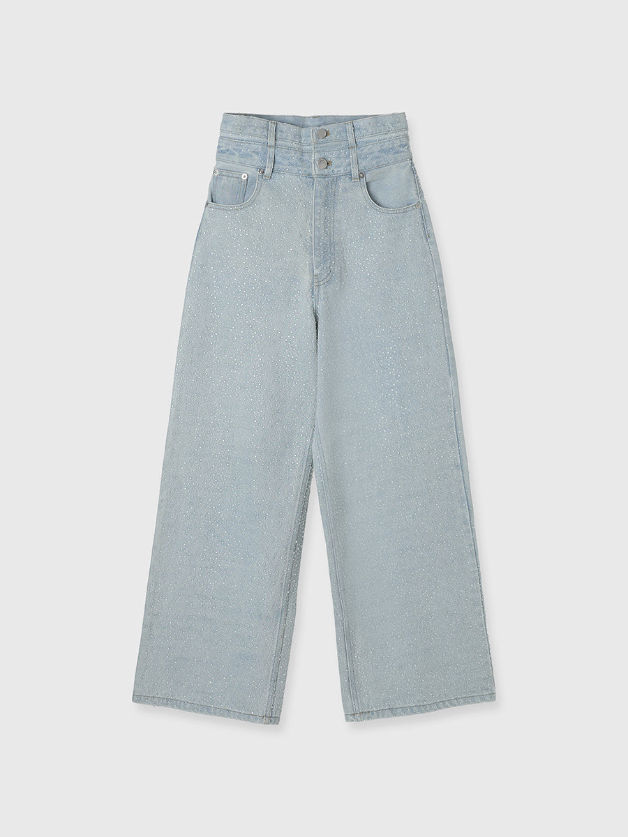 drop patternデニムパンツ