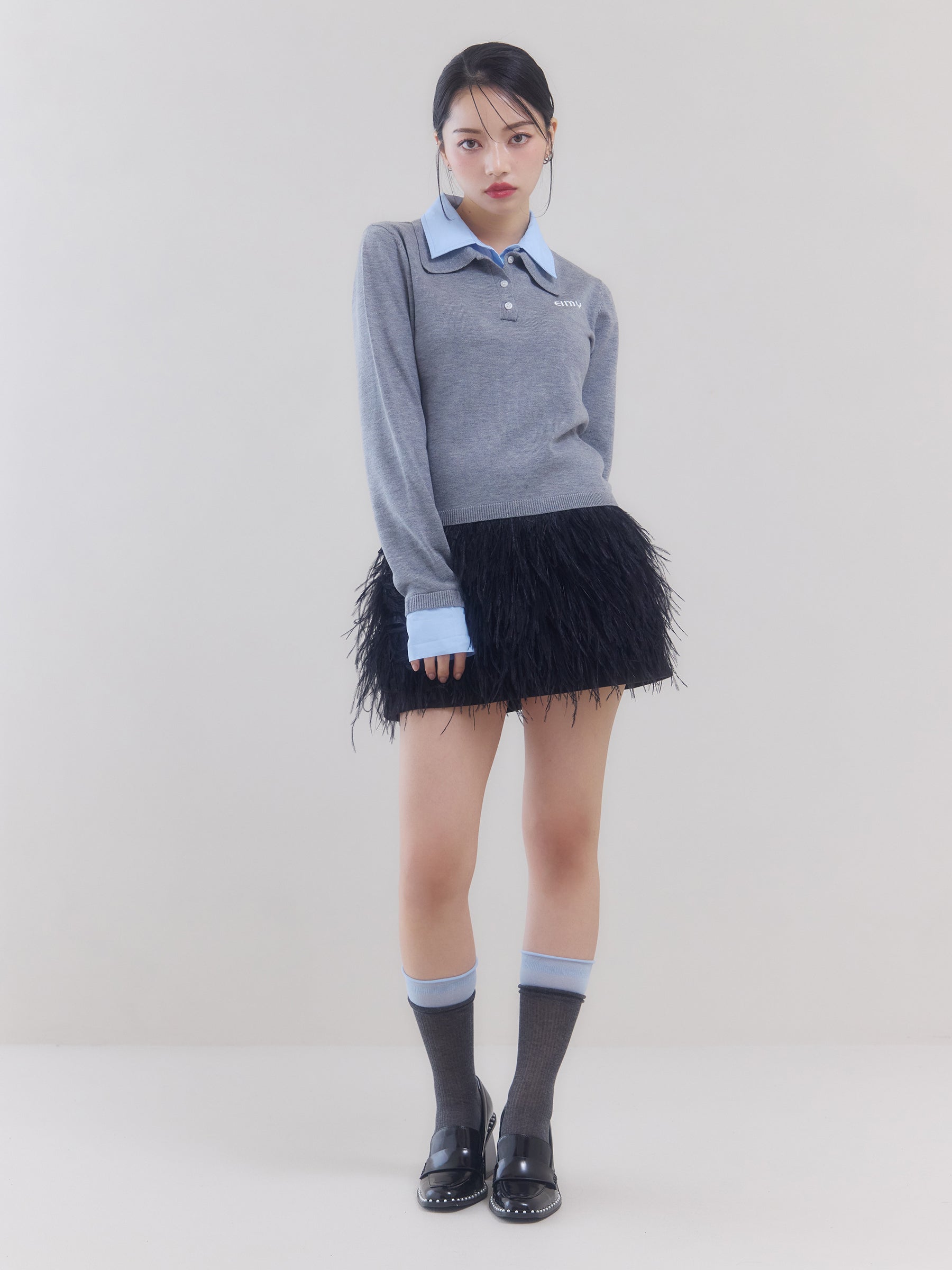 【New Color】ダブルカラーデザインニット