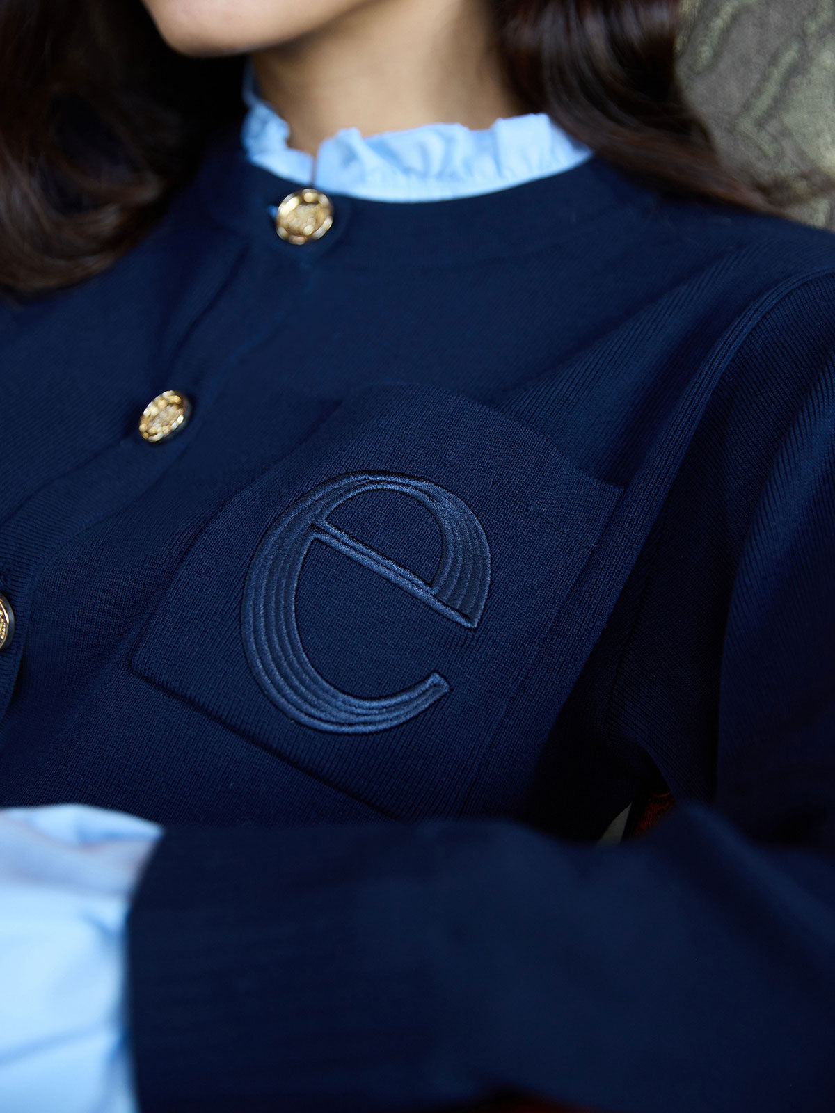 【New Color】Attached collar ニットジャケット