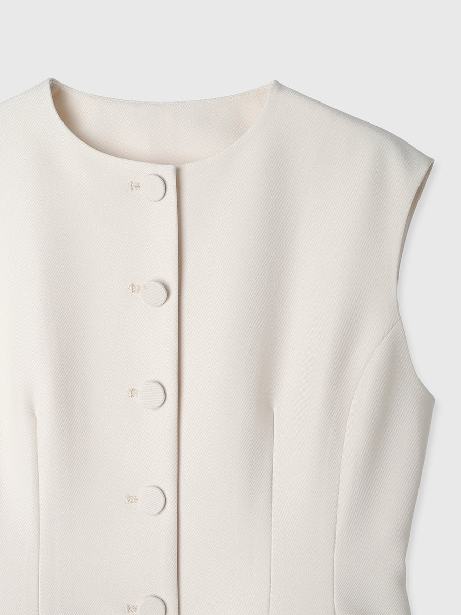 フロントボタンシェイプベスト