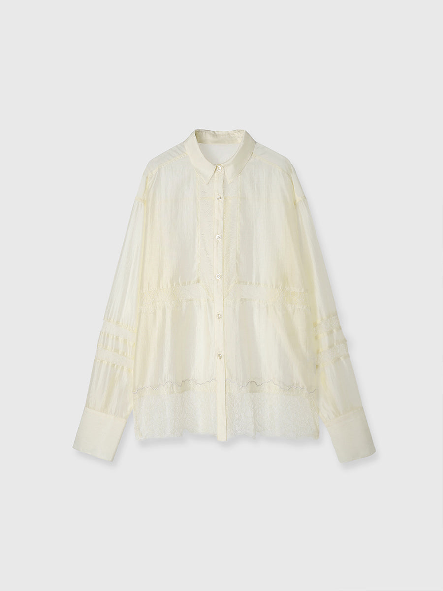 レースコンビシアーシャツ