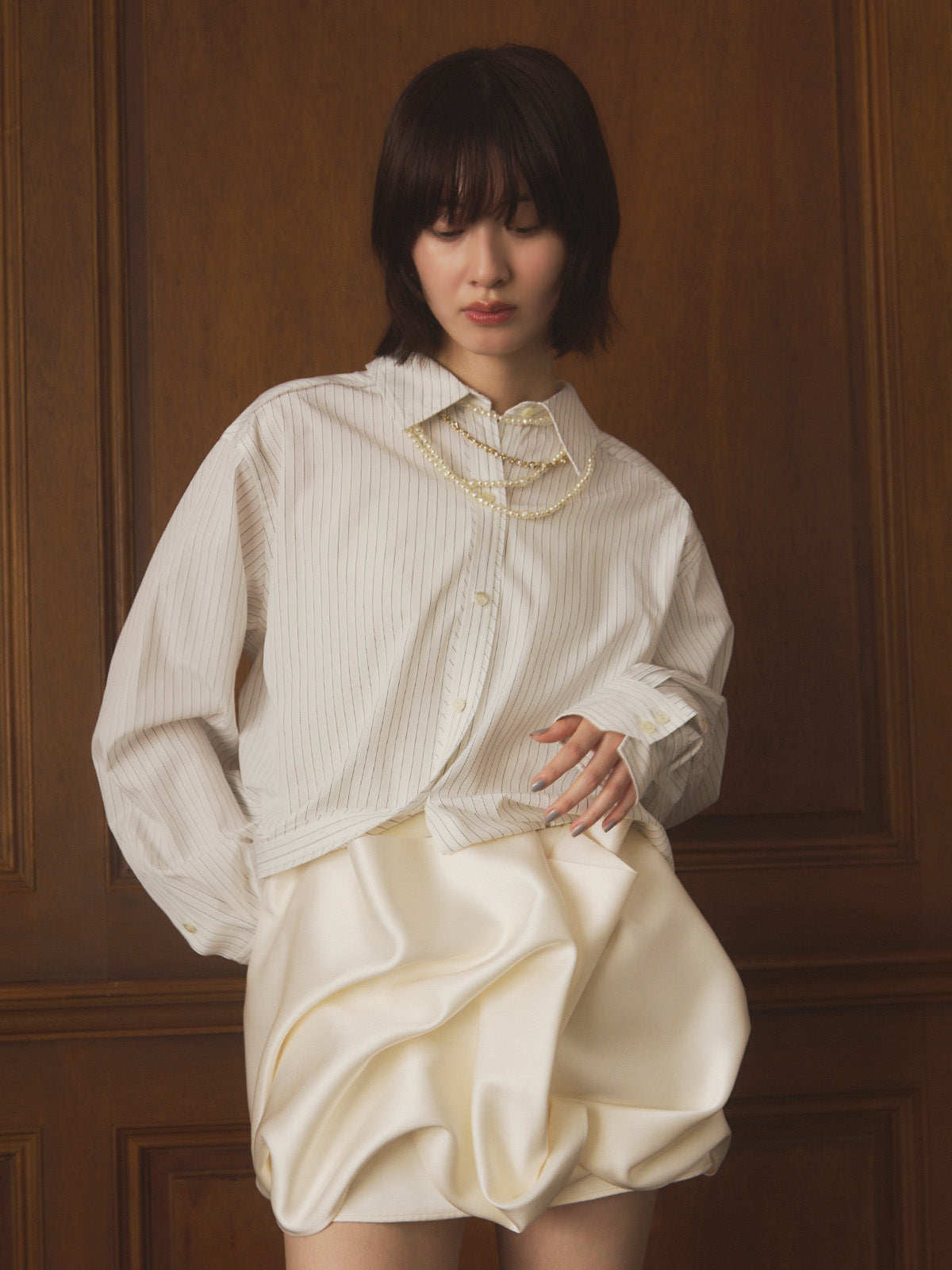 MODEL:166cm／COLOR:IVORY／SIZE:36