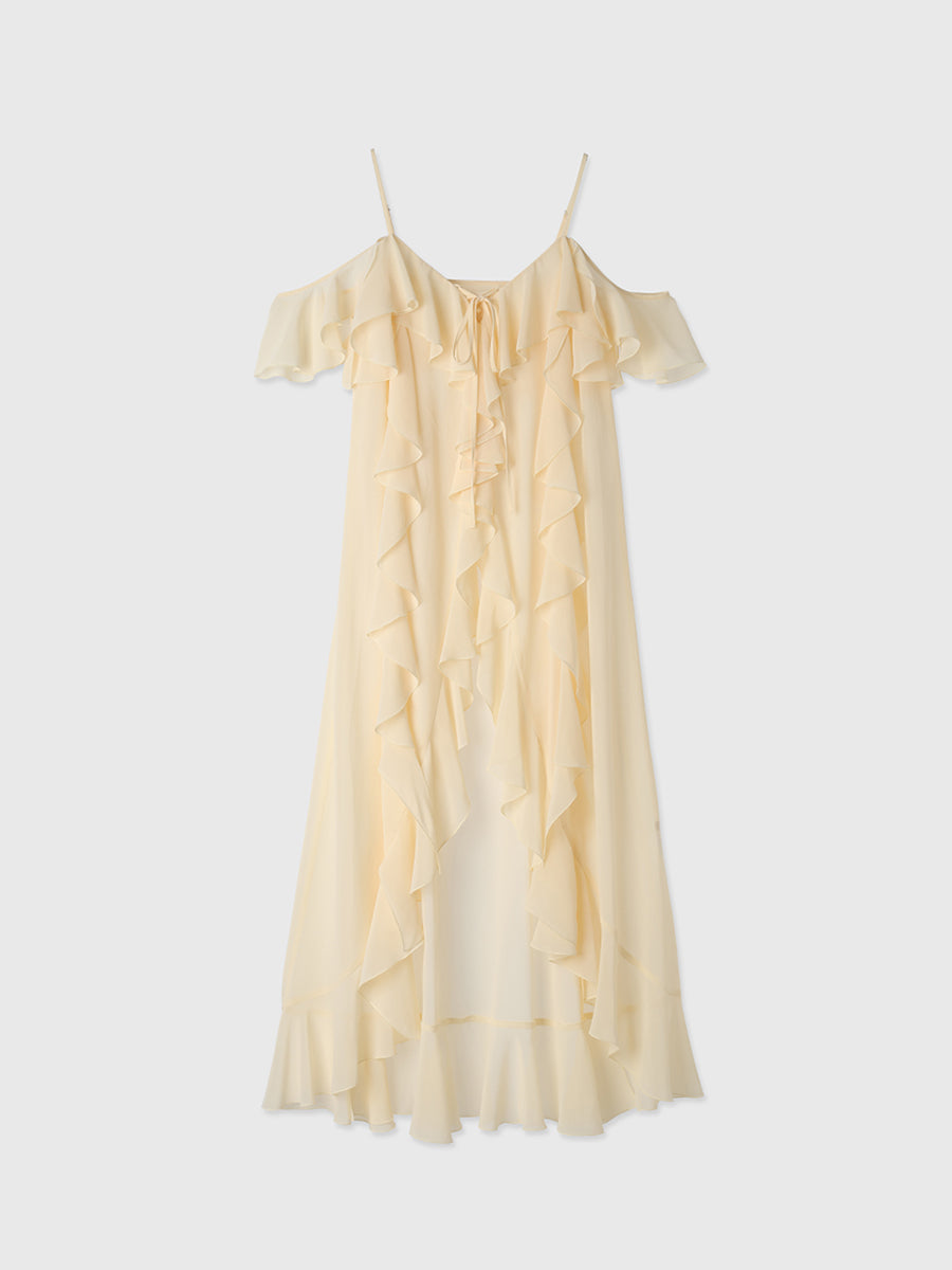 ラッフルキャミロングブラウス