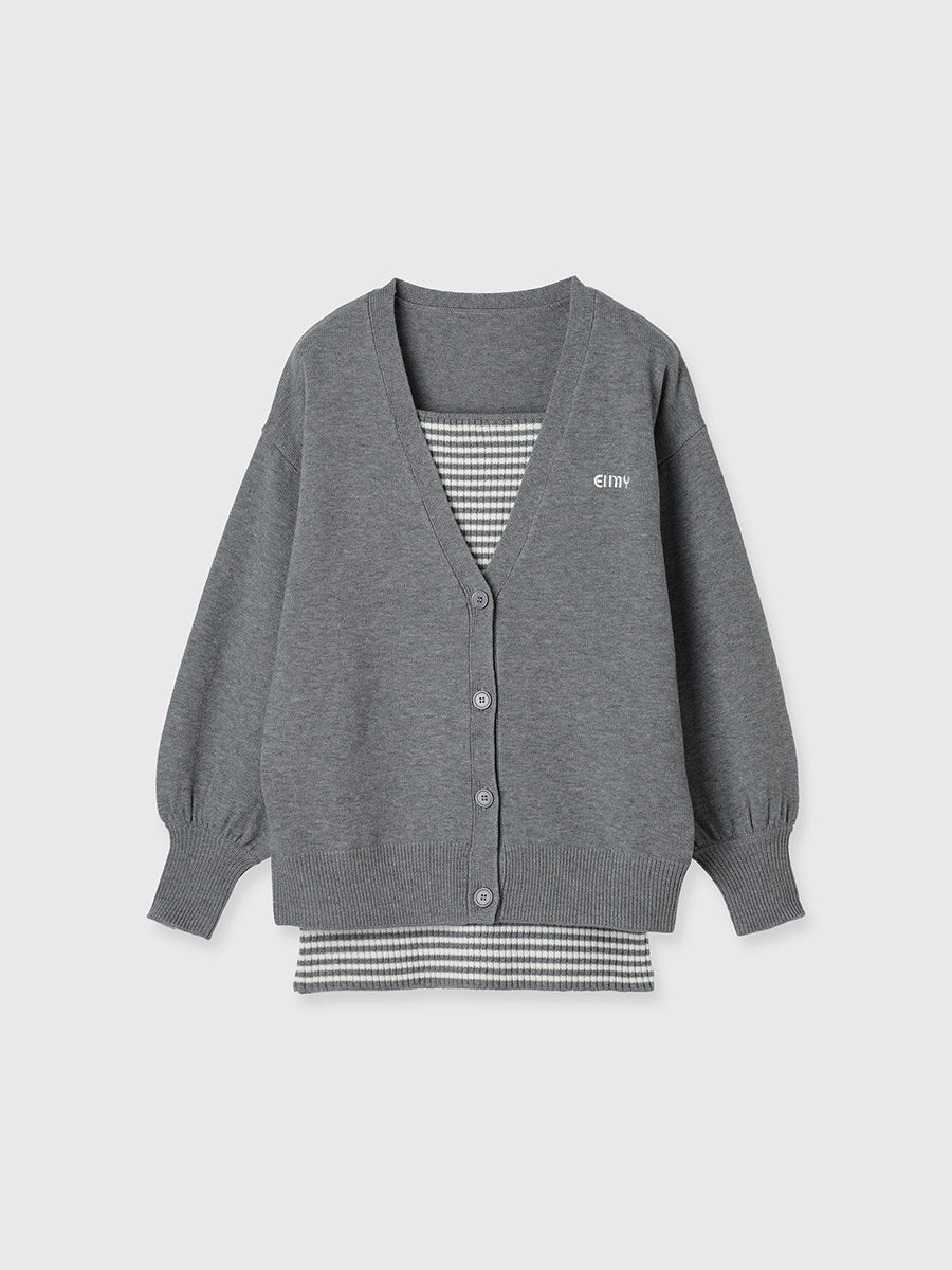 ロゴカーデワンピースニットセットアップ