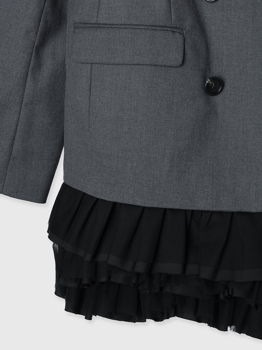 フリルトリムジャケットワンピース