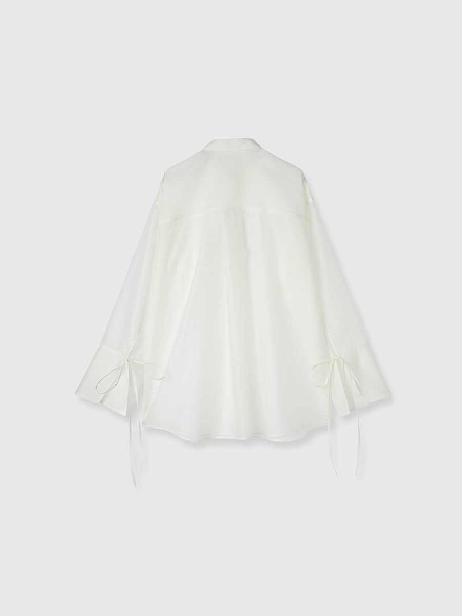 パールストラップオーガーンジーシャツ