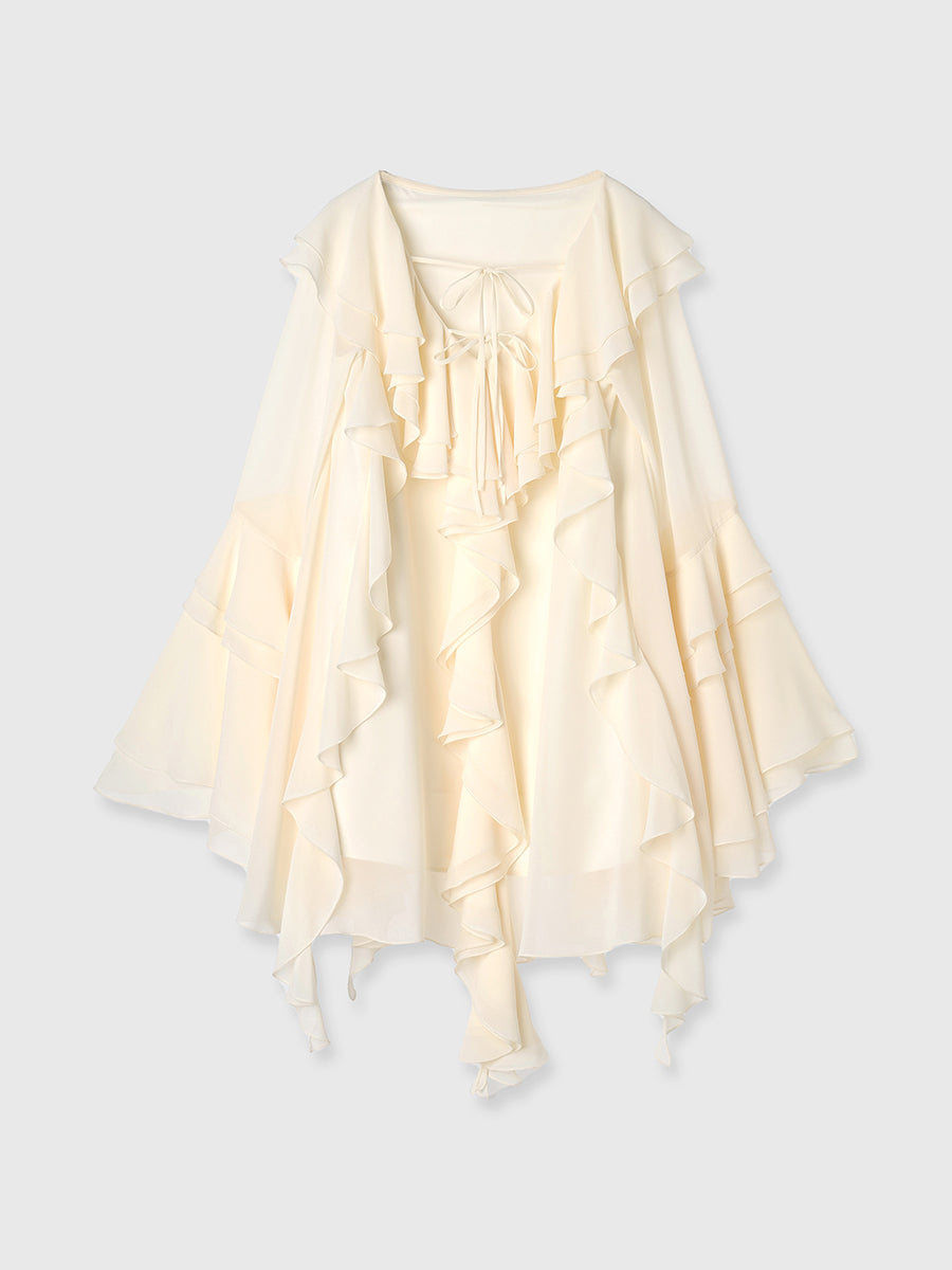 ボリュームラッフルミニドレス