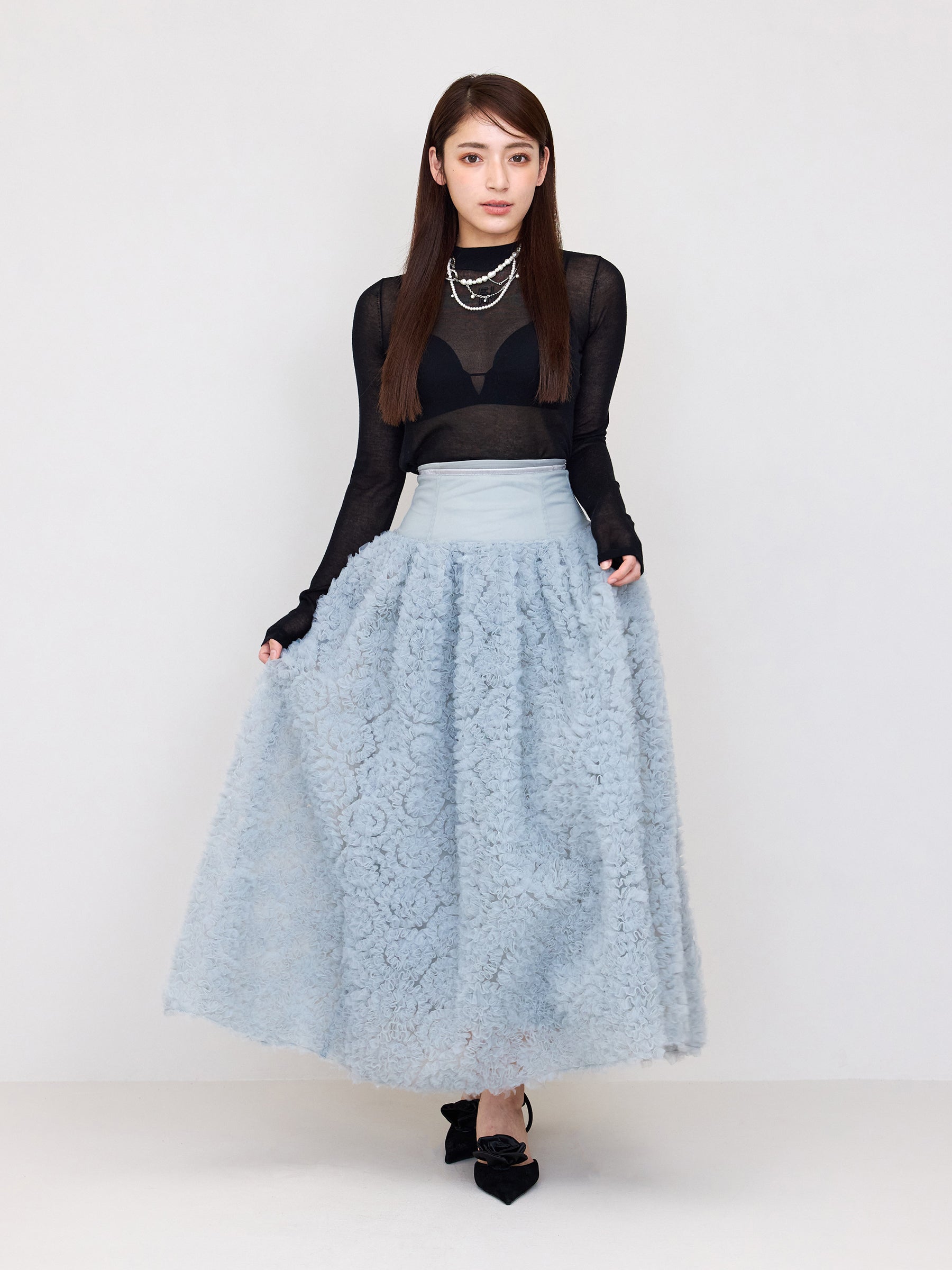 バックオープンプランジブラキャミソール