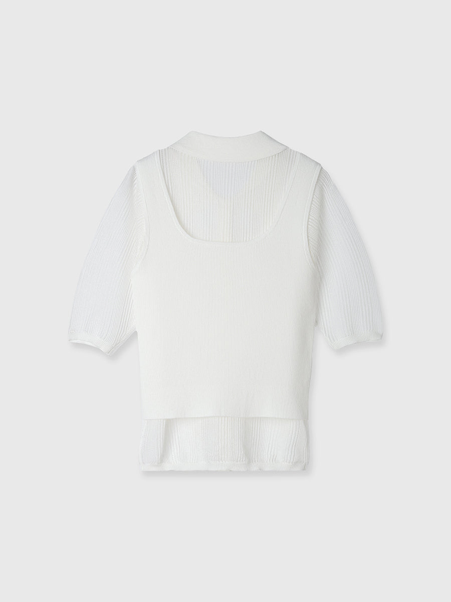 透かし編みニットアンサンブル