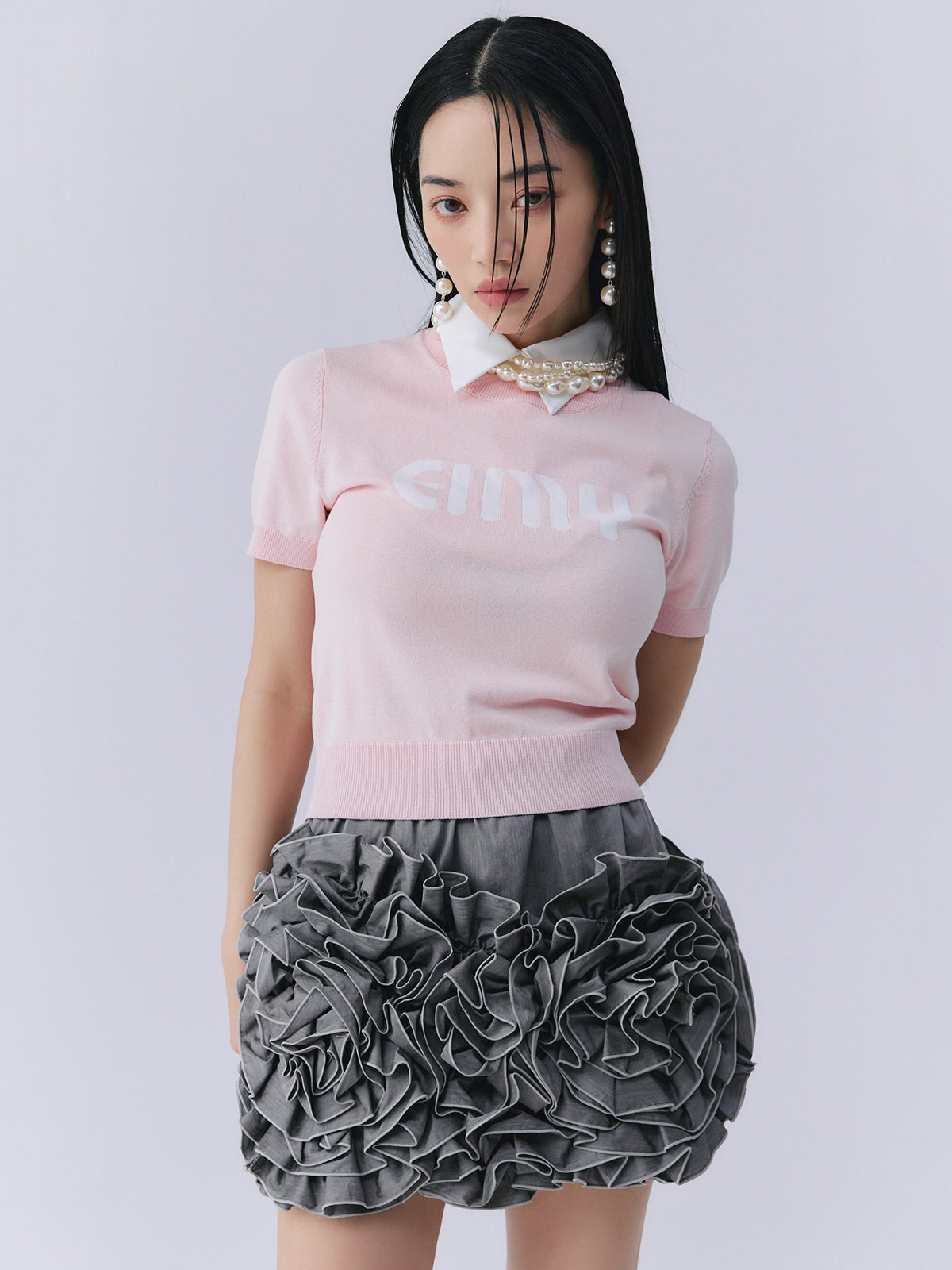 フラワーモチーフミニスカート