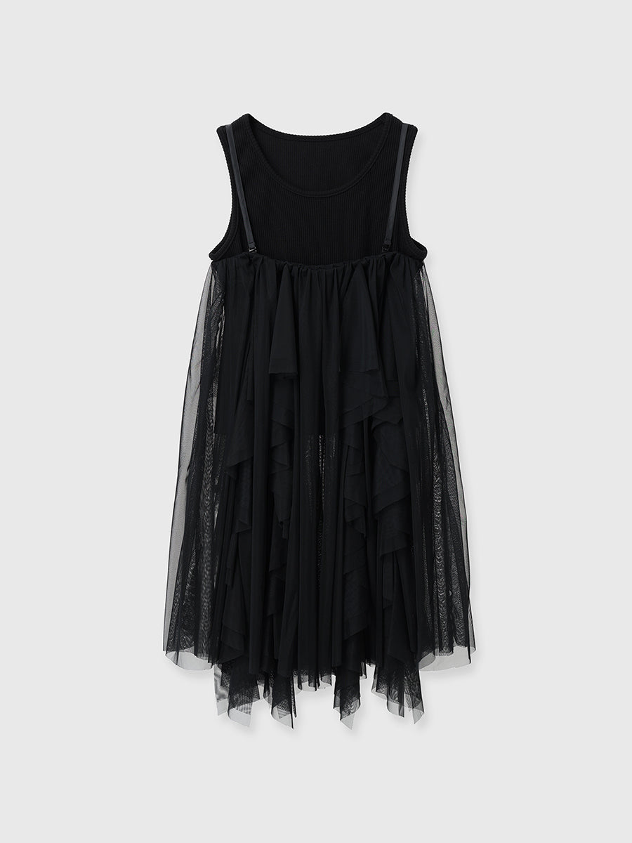 リブタンクセットボリュームチュールチュニック