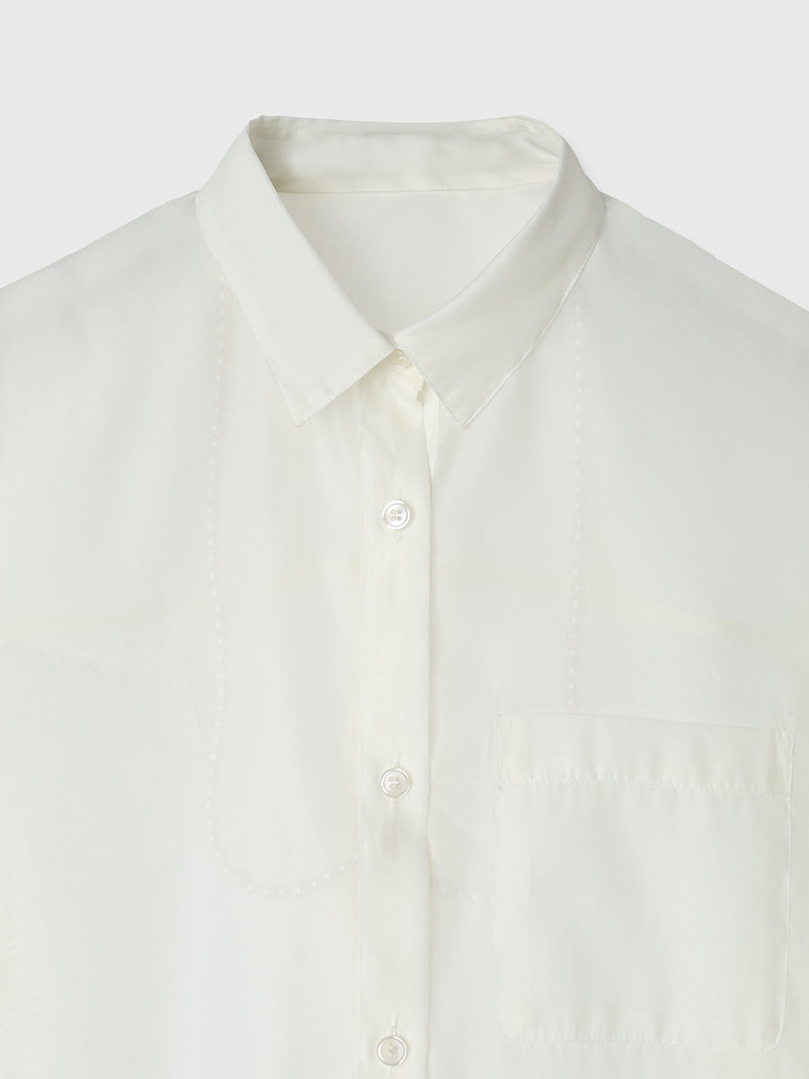 パールストラップオーガーンジーシャツ