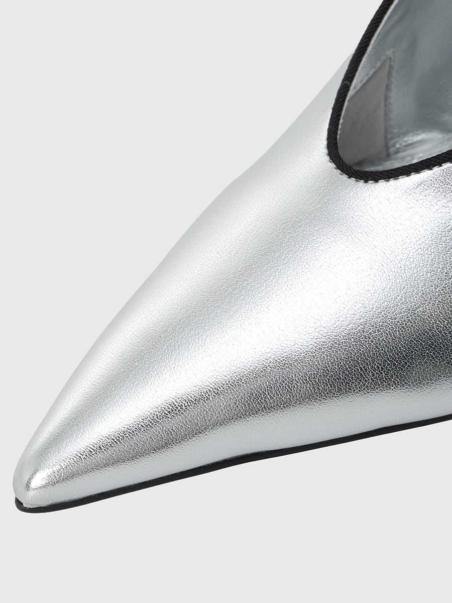 パイピングスリングバックパンプス