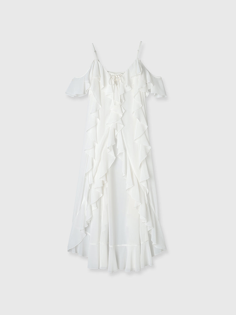 ラッフルキャミロングブラウス