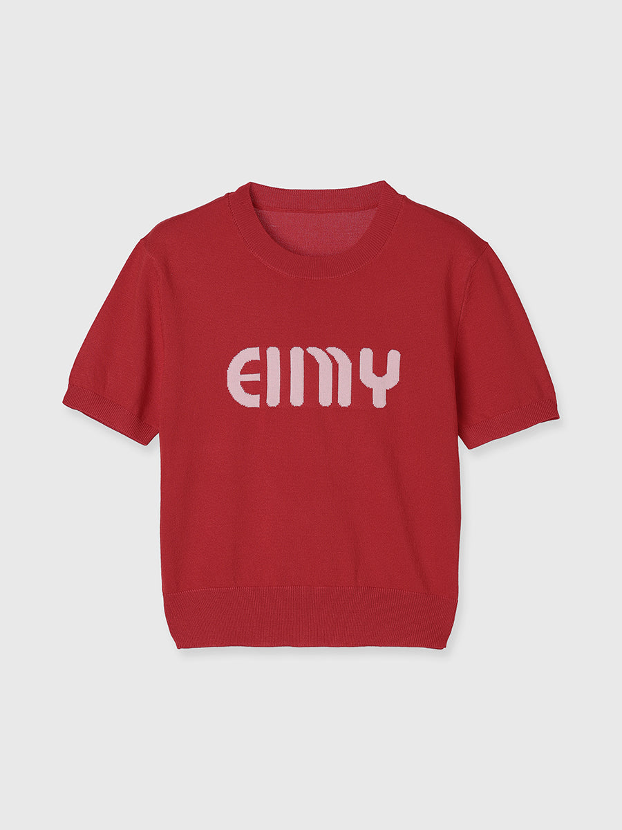 EIMYロゴハーフスリーブニット