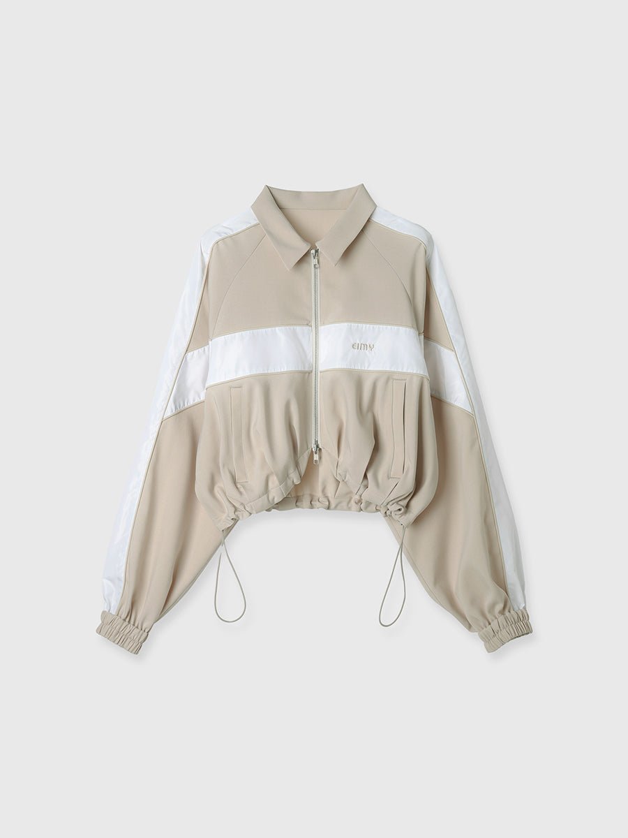 スイッチングバイカラーブルゾン