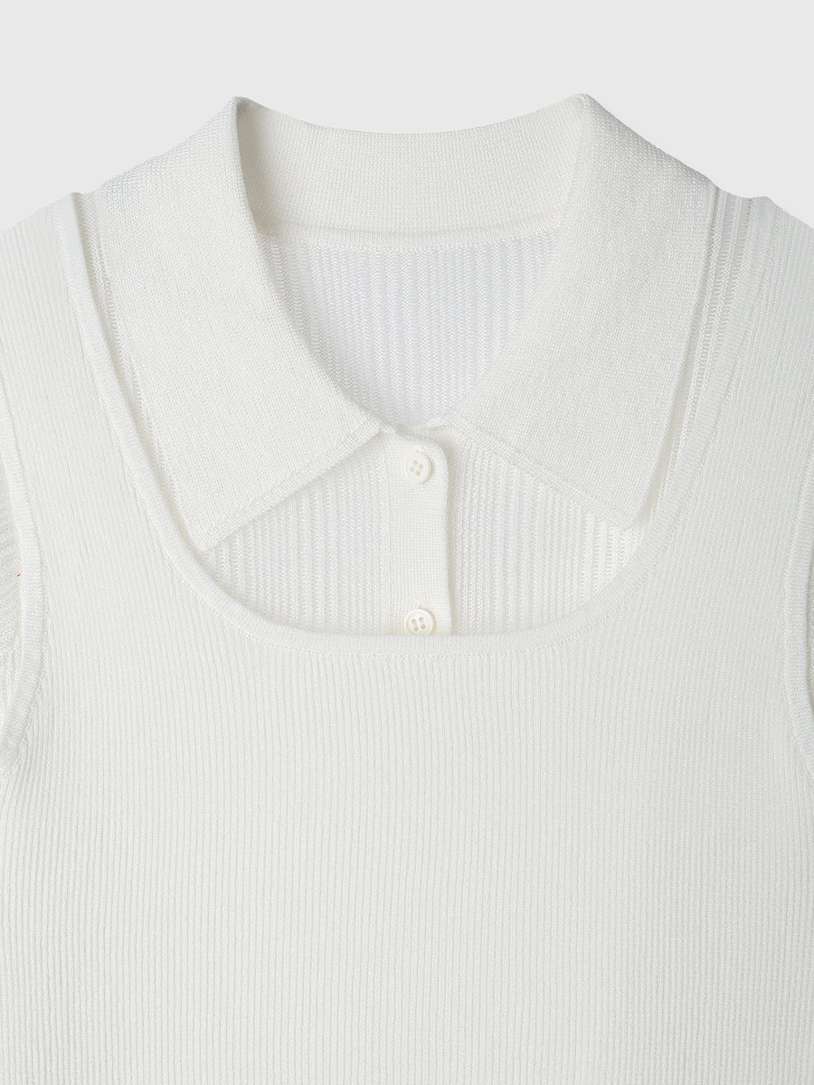 透かし編みニットアンサンブル