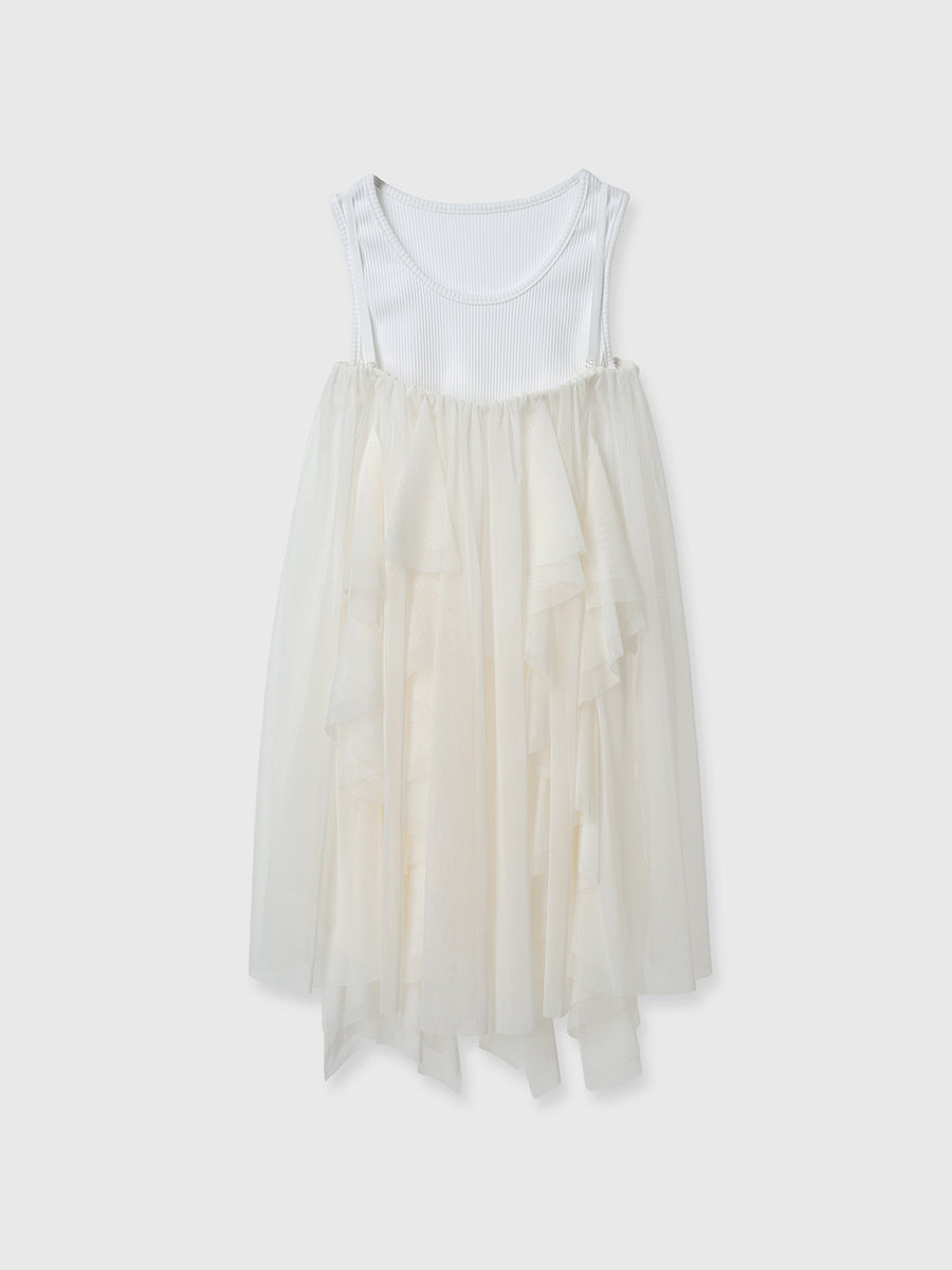 リブタンクセットボリュームチュールチュニック