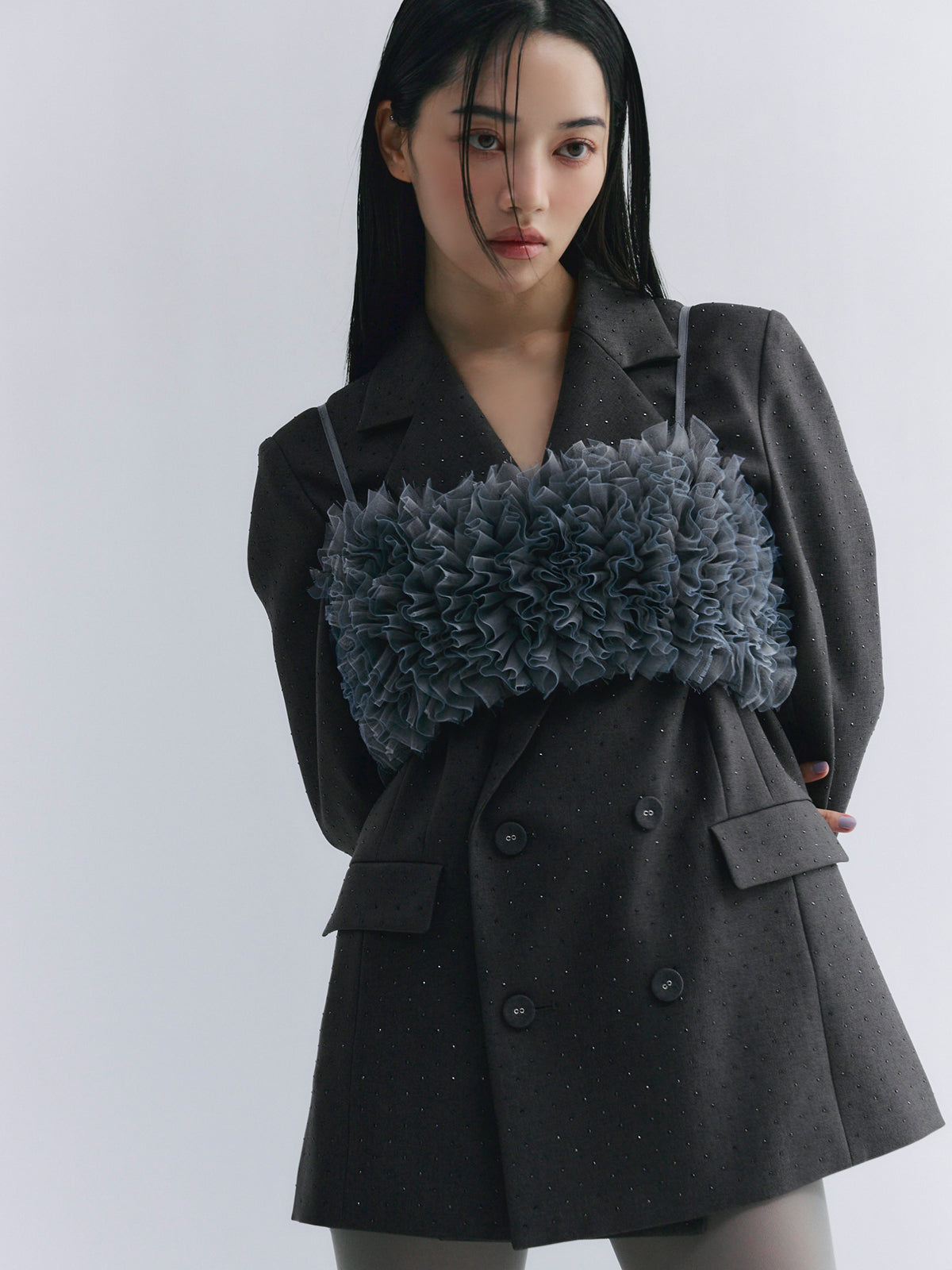 ビジュートリムテーラードジャケット