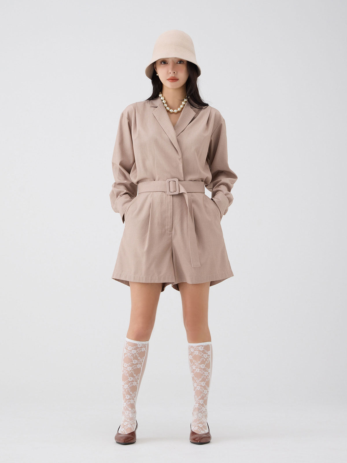 テーラードシャツロンパース