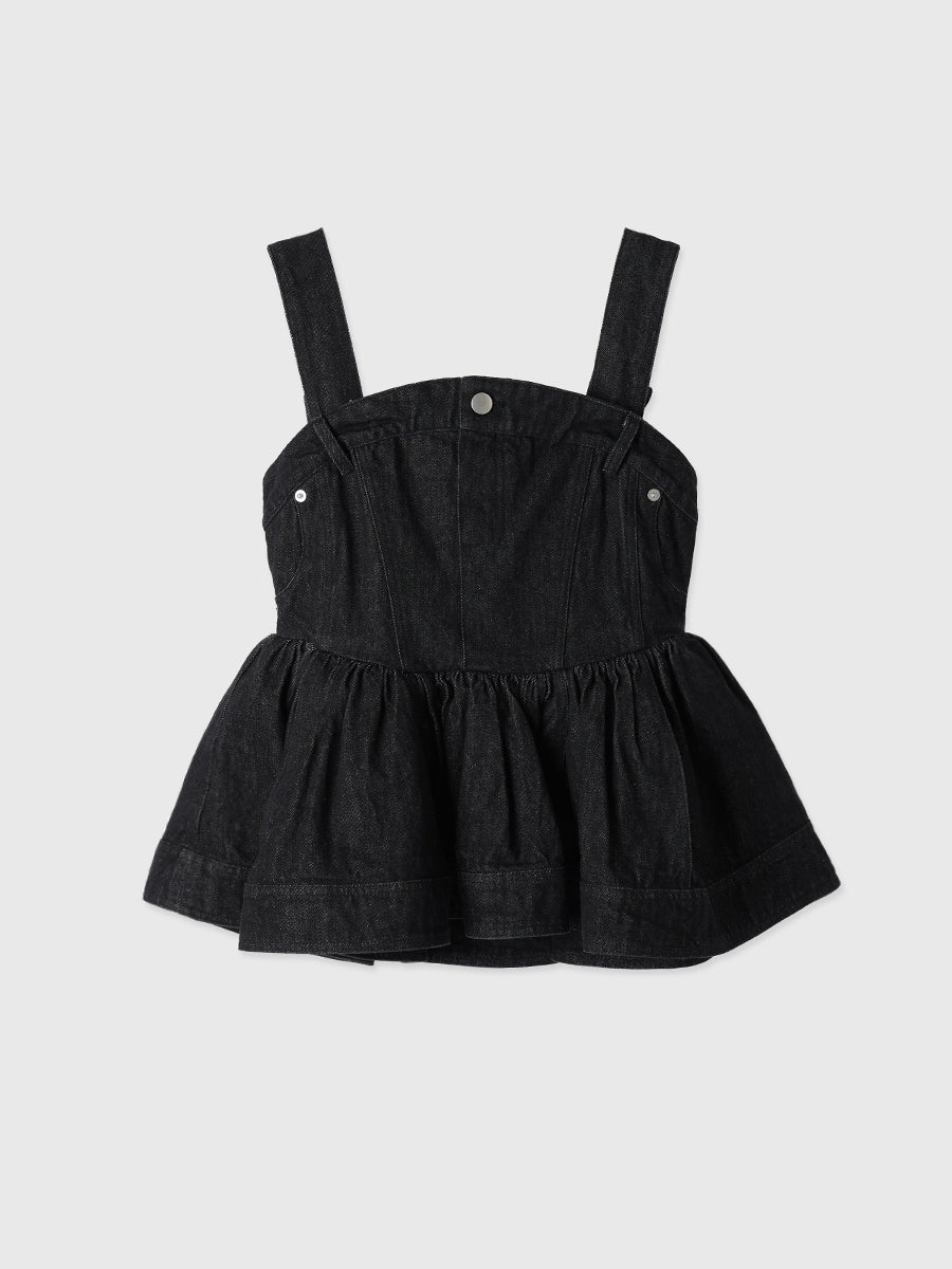 ペプラムデニムビスチェ