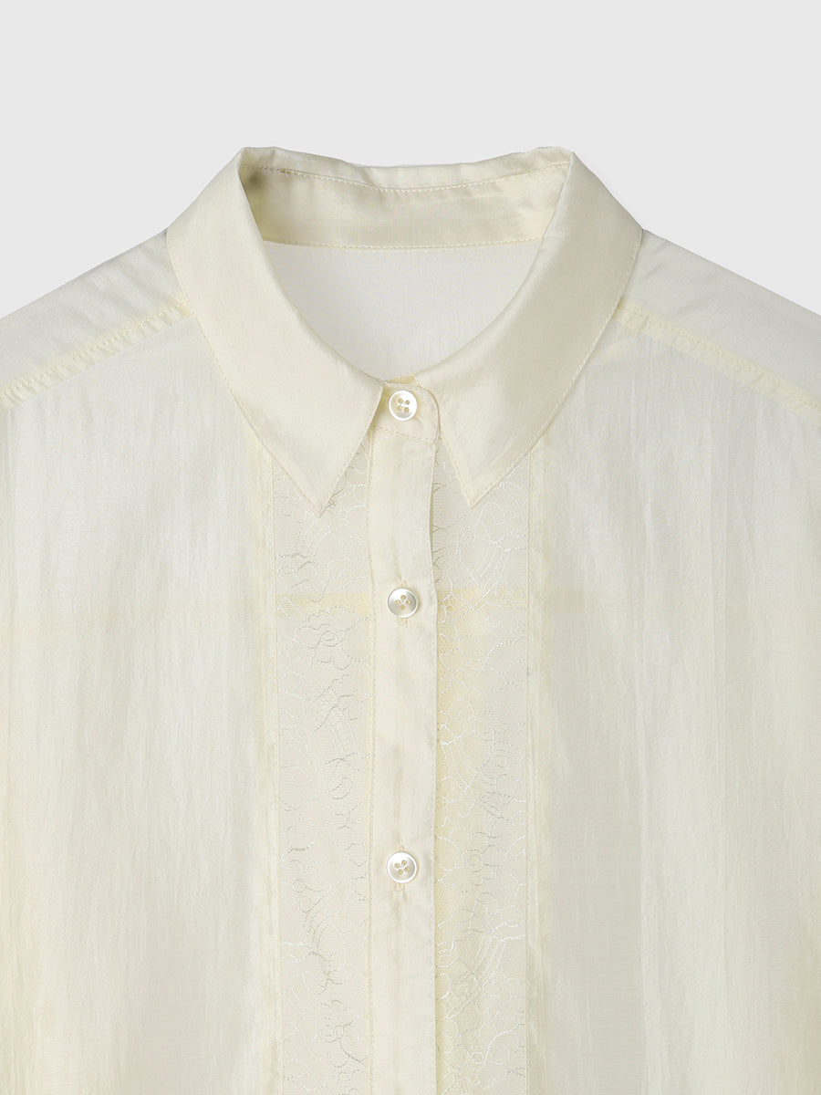 レースコンビシアーシャツ