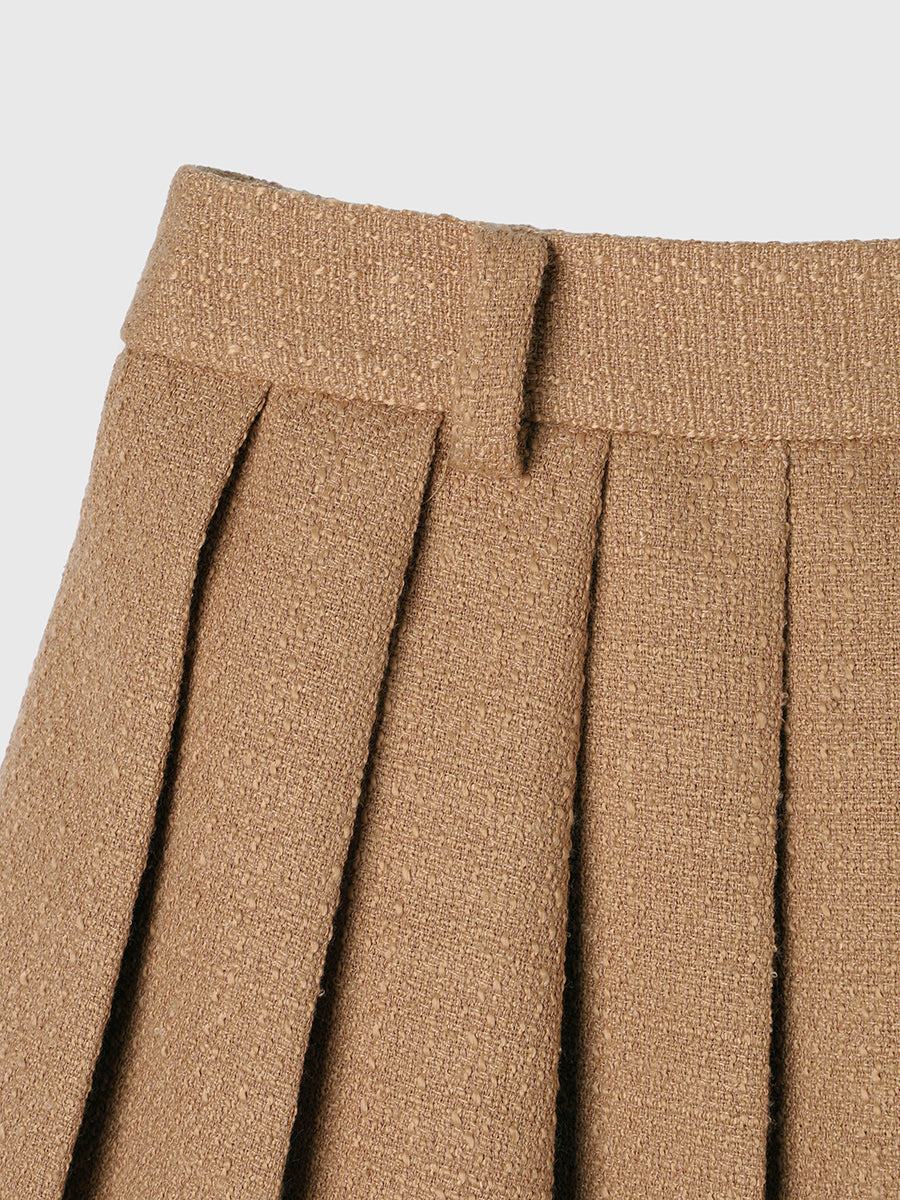 ツイードプリーツミニスカート