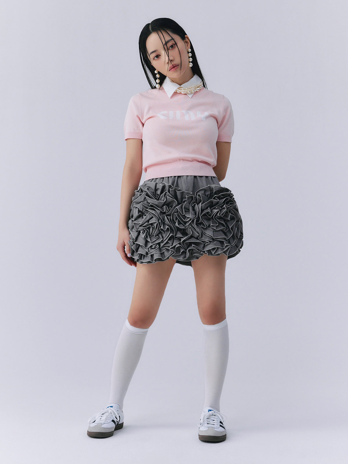 フラワーモチーフミニスカート