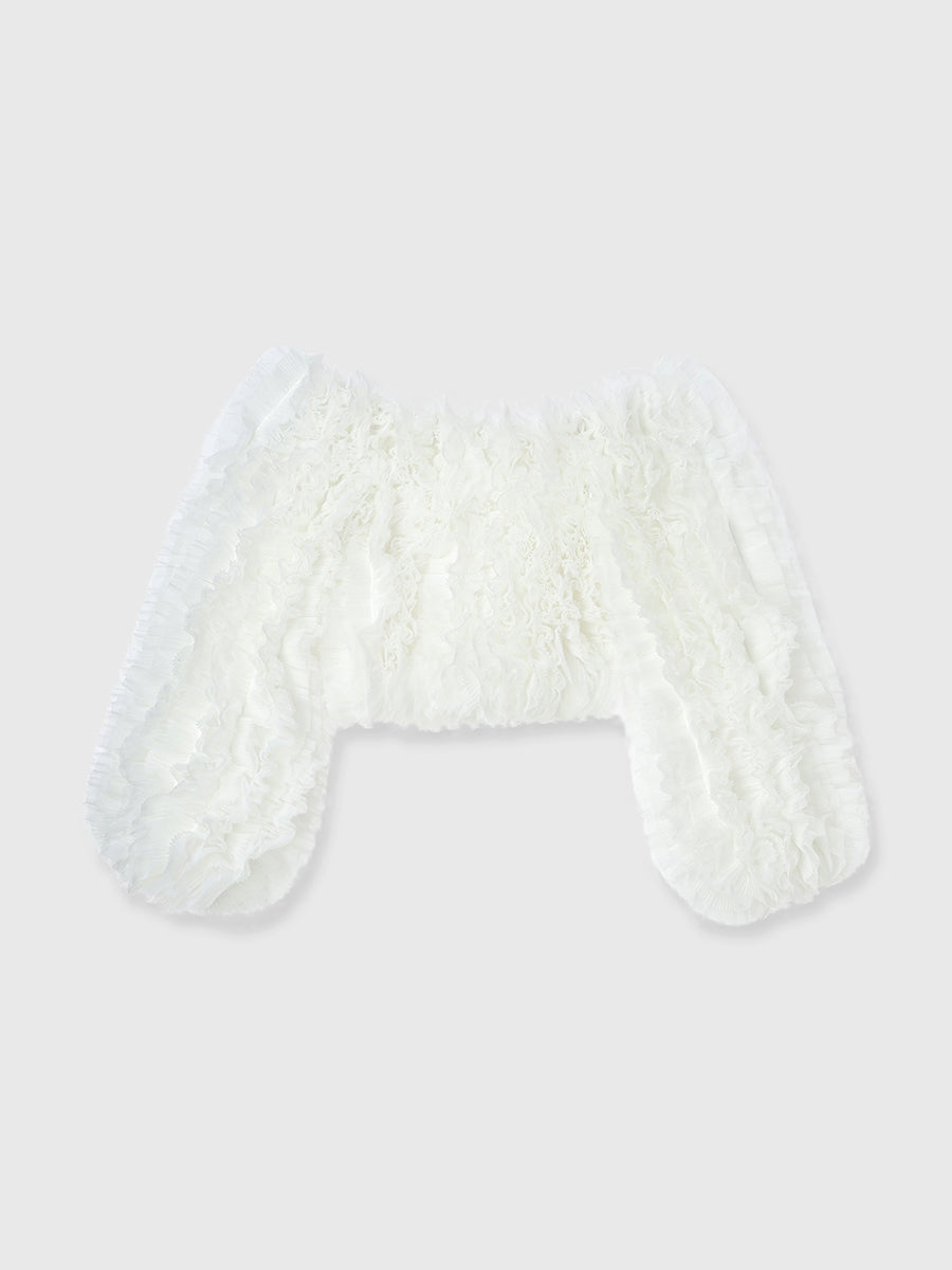 ボリュームチュールオフショルトップス