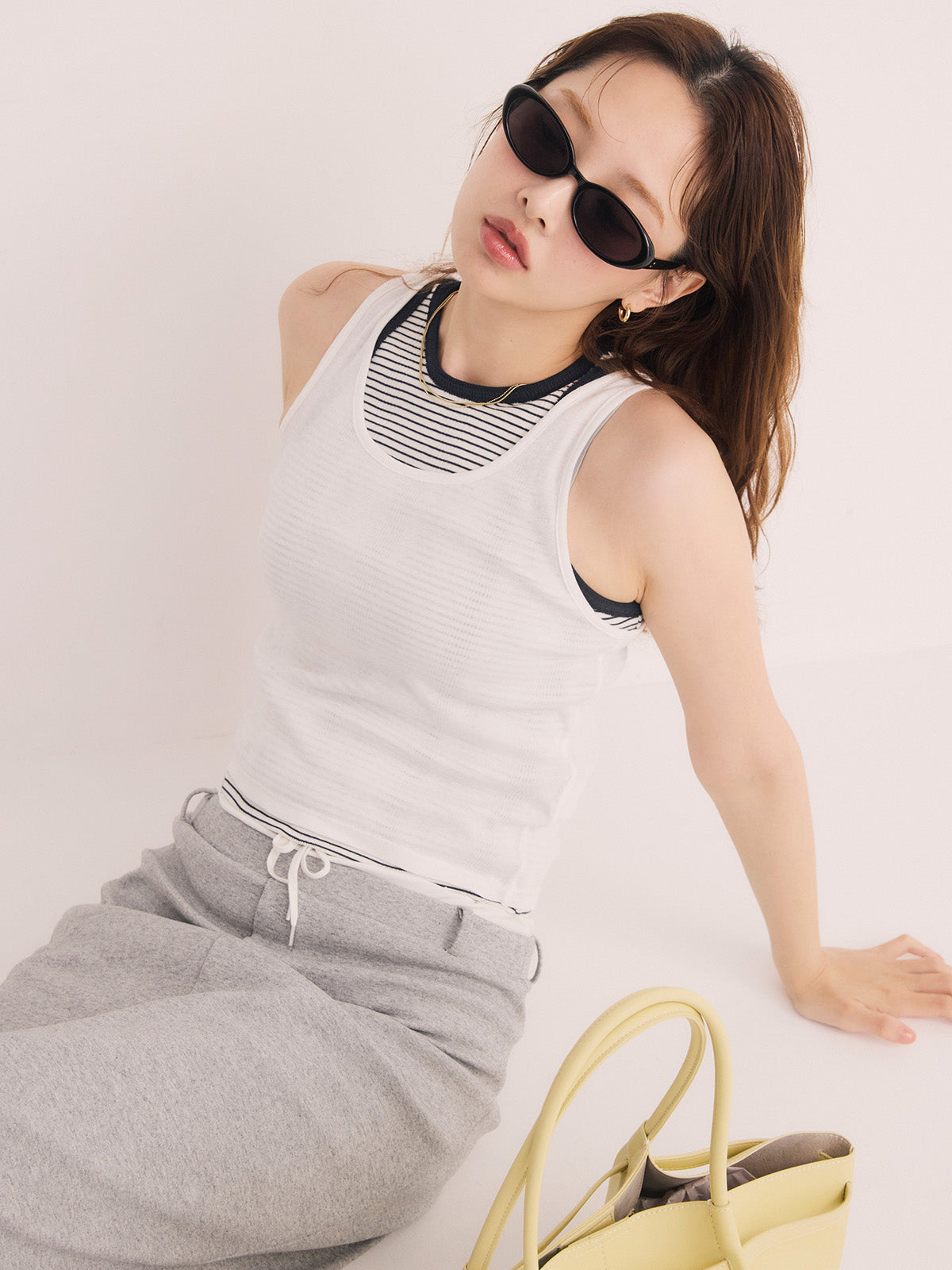 ハーフジップトップスストレートスカートSETUP