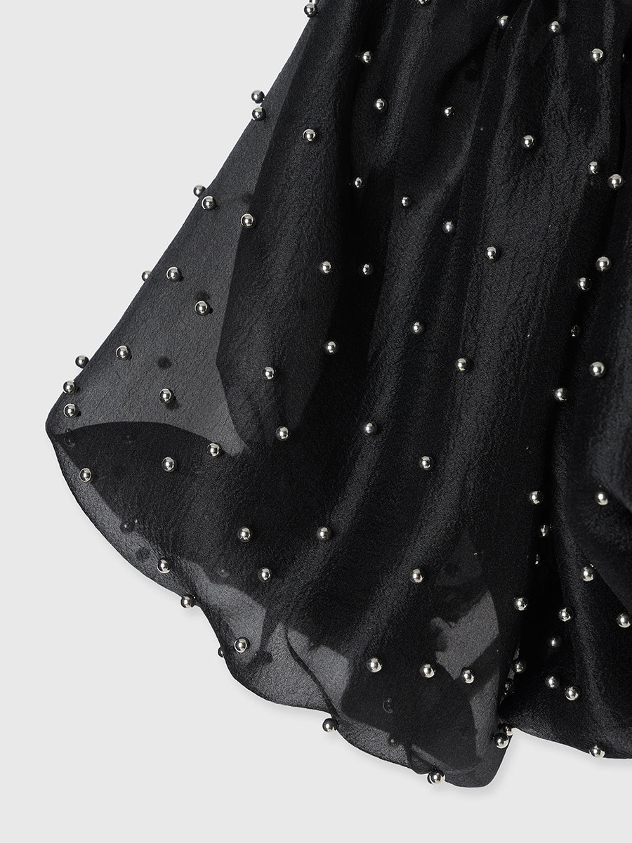 パールスタッズオフショルブラウス